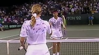 Steffi Graf vs Gabriela Sabatini 1992 Miami SF Highlights [upl. by Rammaj]