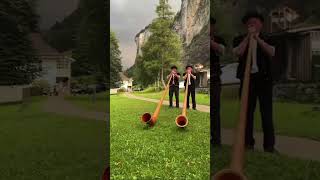 SWISS ALPHORN PLAYERS FESTIVAL SWITZERLANDLAUTERBRUNNEN ALPHORN PLAYERS TRADITIONAL switzerland [upl. by Jamnes]