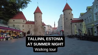 City walks series  Tallinn Estonia  walking at summer night around 4 AM [upl. by Karney]