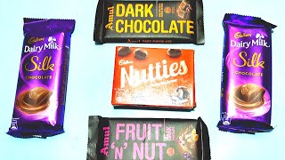 Cadbury NuttiesDairy Milk SilkAmul Dark Chocolate [upl. by Sheedy417]