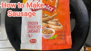 How to make Sausage  Godrej Chicken Sausages  DEMO  HOMEMADE  Fried [upl. by Yhtomot]