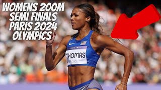 Womens 200M Semi finals at the Paris 2024 Olympics [upl. by Darach]