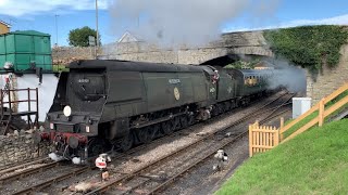 34070 ‘Manston’ departing Swanage  130824 [upl. by Bergmans]