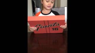 Karsyn opening our 2016 Giants season tickets [upl. by Karola]