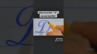 How to write D on cut marker master qalam 605  English writing  calligraphy calligraphy calli [upl. by Enaxor]