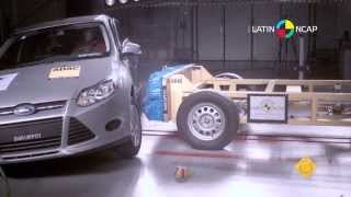 Ford Focus III 2 airbags  Crash Test  Latin NCAP 2013 [upl. by Aehta]