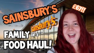 SAINSBURYS FAMILY FOOD HAUL UK WEEKLY GROCERY SHOP  FAMILY OF 3 [upl. by Sweeney]