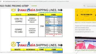 transasia shipping lines schedule and rates [upl. by Licha]