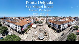 4K Birds View Video of Ponta Delgada Azores Portugal [upl. by Dietsche]