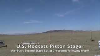 PistonStager Model Rocket Launch [upl. by Enelez]