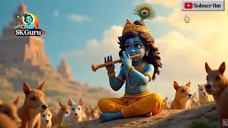 shree Krishna flute music  SK Guru official music krishna music song backgroundmusic video [upl. by Kamerman]