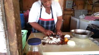 Making conch salad in Bahamas Freeport [upl. by Donaugh]