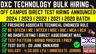 🔥Finally DXC Technology Biggest Freshers Bulk Hiring Announced For 2024  20232020 Batch Dont Miss [upl. by Bernice]