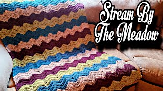 Easy Crochet Ripple Blanket Tutorial  Stream By The Meadow [upl. by Theresita]