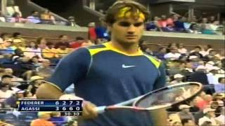 Roger Federer Moments  Backwards and Away DTL Forehand [upl. by Eiramanig]