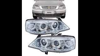 Farol Esportivo Angel Eyes Chevrolet Astra 1998 a 2002 Cromado [upl. by Ciccia297]