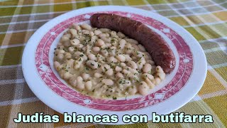 Judías blancas con butifarra  Receta típica Catalana  Botifarra amb Mongetes [upl. by Sualocin]