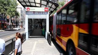 Metrobús BRT station in Mexico City [upl. by Cordalia327]