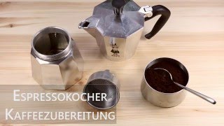 Kaffeezubereitung mit dem Espressokocher  Mokakanne [upl. by Ruttger]