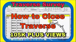 Traverse Surveying  Traverse Calculation How to Close a Traverse [upl. by Arama]