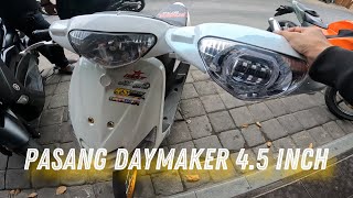 Custom Headlamp mio 45 inch daymaker biled projie 4 lensa 🤔 [upl. by Kori213]