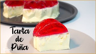 TARTA FRÍA de PIÑA y FRESA  Postre SIN HORNO fácil y rápido  TonioCocina [upl. by Hnilym]