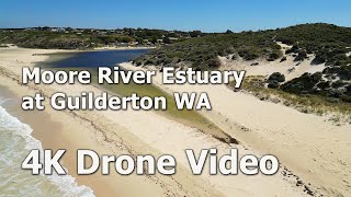 4K Moore River Estuary Sand Bar at Guilderton Western Australia [upl. by Siul210]