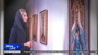 Moscow exhibits Gaddafi daughters art to remember her father [upl. by Gladwin688]