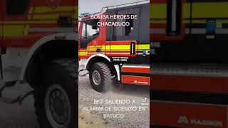 BOMBA HÉROES DE CHACABUCO BF7 SALIENDO A ALARMA DE INCENDIO EN BATUCO [upl. by Enelime]