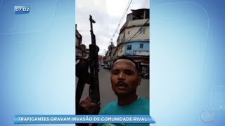 Traficantes gravam invasão em comunidade rival no Rio de Janeiro [upl. by Sedberry233]