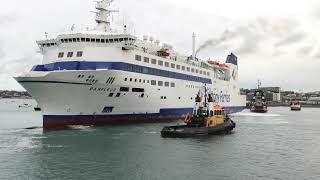 Trial docking of Brittany Ferries Barfleur at St Helier [upl. by Scheld]