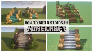 How To Build Stairs in Minecraft  6 Designs Easy Minecraft Build Tutorial [upl. by Adolf]