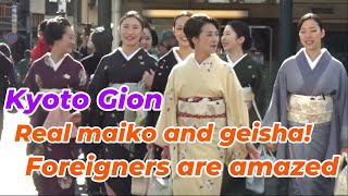 Kyoto Gion：Impressed to meet real maiko and geishaGionEven foreign tourists are surprised [upl. by Geddes]