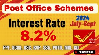 Post Office Scheme Interest Rates 2024 July  Sept [upl. by Anaderol]