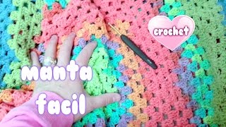 COMO HACER MANTA RAPIDA Y FACIL A CROCHET SIN COSER quotcrochet blanket for beginnersquot💗💗💗 [upl. by Ardnyk]