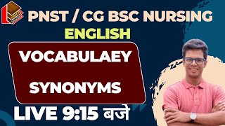 Synonyms Pnst English I CG BSC Nursing Exam [upl. by Asselam]