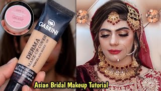 How to do  Step by Step Bridal Glam Makeup  My Signature Barat Glam Look with Gabrini Base [upl. by Nalyorf]