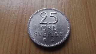 Altes Geld aus Schweden  Die 25 Öre Svergie Münze in HD [upl. by Dionne314]