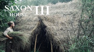 Building an AngloSaxon Pit House with Hand Tools  Part III  Medieval Primitive Bushcraft Shelter [upl. by Dulce]