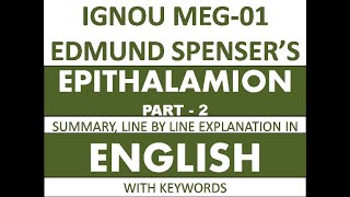 Edmund Spensers Epithalamion Part 23 Line by Line Explanation with Recitation amp Keywords in ENG [upl. by Leumel314]