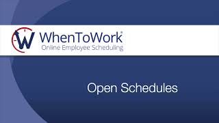 Open Schedules [upl. by Howund]