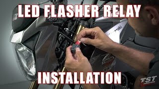 How to install LED Flasher Relay on a Kawasaki Z125 by TST Industries [upl. by Efal]