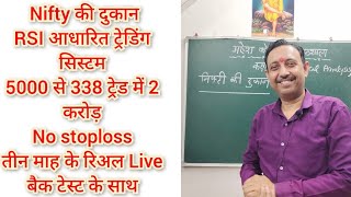 5000 से प्रारंभ करके 338 ट्रेड में 2 करोड़ बनानें वाली निफ्टी की दुकान RSI आधारित विधि Nifty Ki Dukan [upl. by Merton]