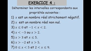 Ordre dans IR Série 1 Exercice 4Inégalité et intervalleTCSFTronc commun science français [upl. by Colas]