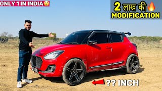 😱🔥ये देखलो 4 Silencer Exhaust वाली Red Swift ❤️ 18 Inch Alloy wheels in Swift [upl. by Eserahs]