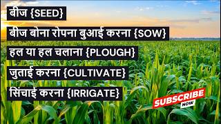 AGRICULTURAL TERMS  SEED SOWING PLOUGHING amp CULTIVATION IRRIGATION [upl. by Jabon729]