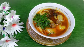 Chuchvara shorva tayyorlash😋😋ajoyib siri bor👍👍Узбекские пельмени [upl. by Rhine9]