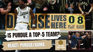 REACT Purdue beats Alabama  Is Purdue a top5 team [upl. by Joacima]