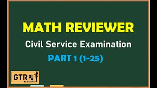 MATH REVIEWER FOR CIVIL SERVICE EXAM PART 1 125 [upl. by Turnheim33]