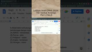 Latihan Soal CPNS 2024 TIU Verbal Analogi Part 2 No5 [upl. by Nnyleimaj]